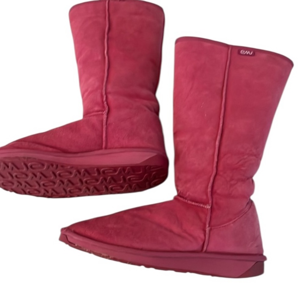 EMU size 10 pink suede boots fully lined with genuine shearling super warm - Picture 2 of 14